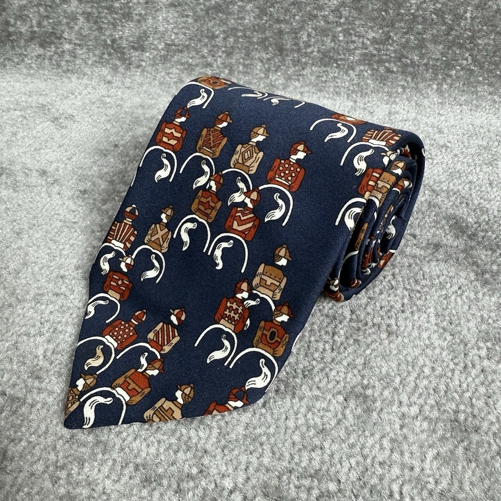 Vintage Fashionaire Beau Brummell Tie Equestrian 54" Horse Jockey‎ Racing